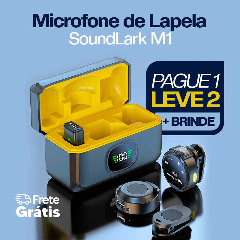 SoundLark M1 - Microfone de Lapela Magnético | PAGUE 1 & LEVE 2 + BRINDE