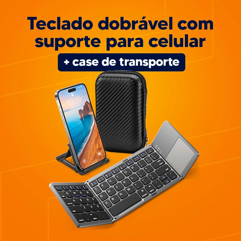 Combo Type Flow - Teclado dobrável + Case + Brinde Exclusivo ⚡