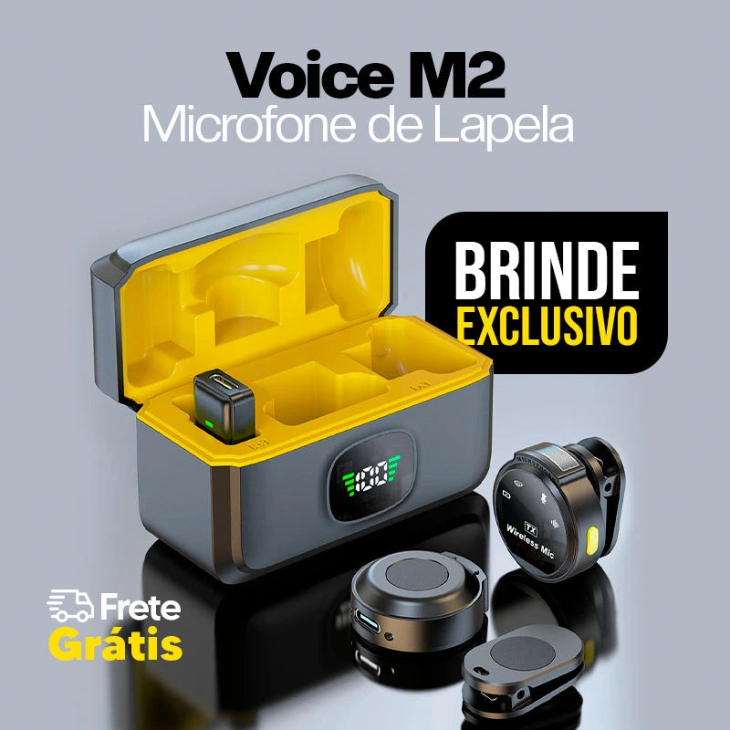 Microfone de Lapela Magnético - Voice M2 | 🔥 40% OFF + BRINDE