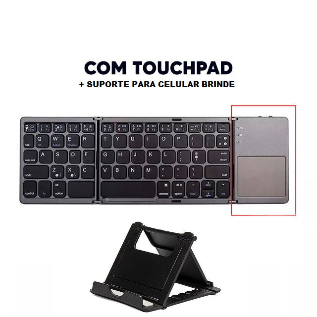 Combo Type Flow - Teclado dobrável + Case + Brinde Exclusivo ⚡