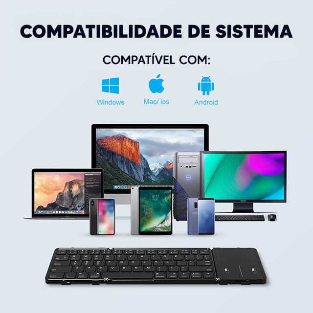 Combo Type Flow - Teclado dobrável + Case + Brinde Exclusivo ⚡