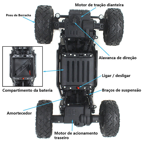 bateria carrinho de controle remoto RC 4x4 Rover off road rock crawler -  Escorrega o Preço